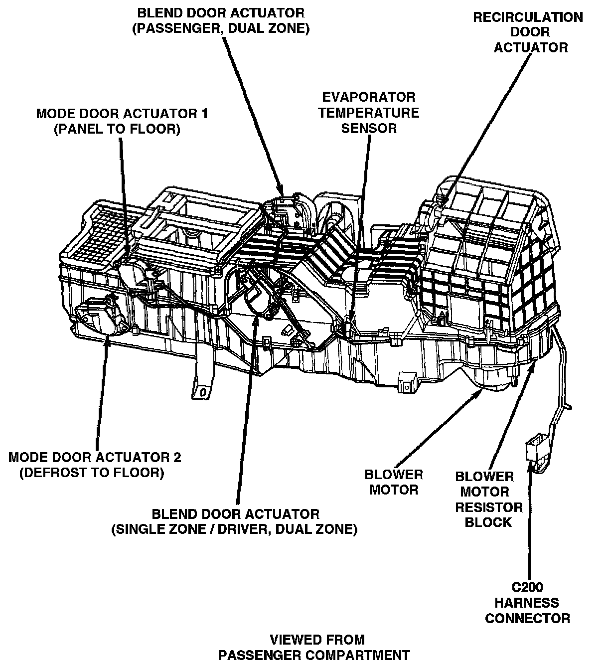 Housing Assembly HVAC Locations — 2003 Dodge or Ram Truck RAM 3500