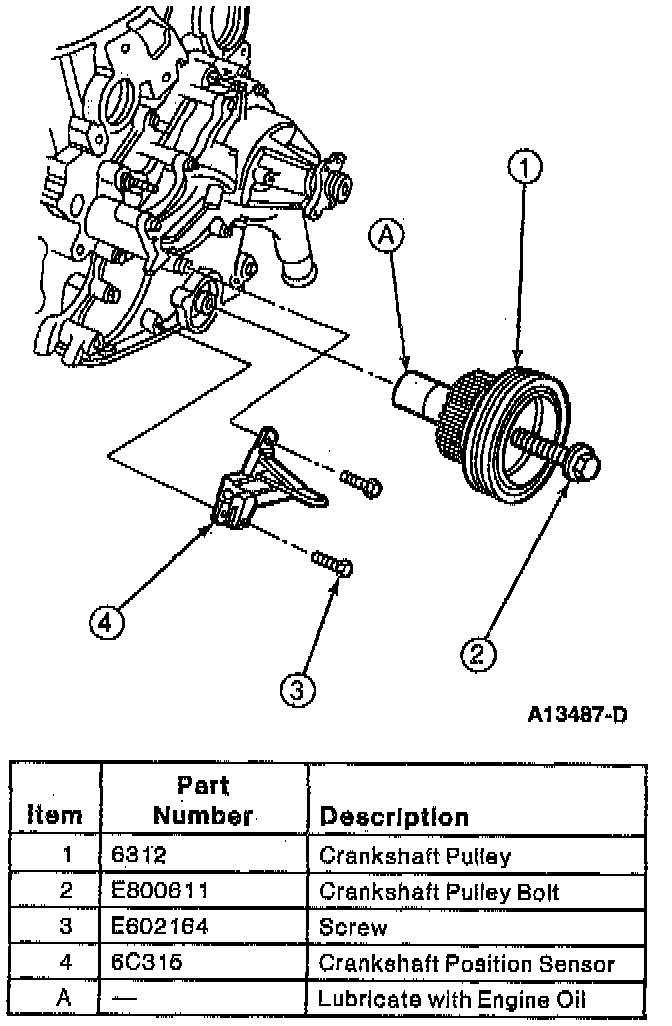 Front Crankshaft Seal: Service and Repair — 1997 Ford Ranger 4WD V6-245