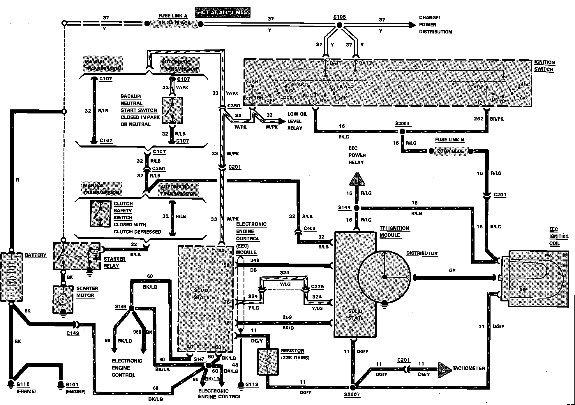 Wiring Diagrams — 1988 Ford Mustang V8302 5.0L HO Service