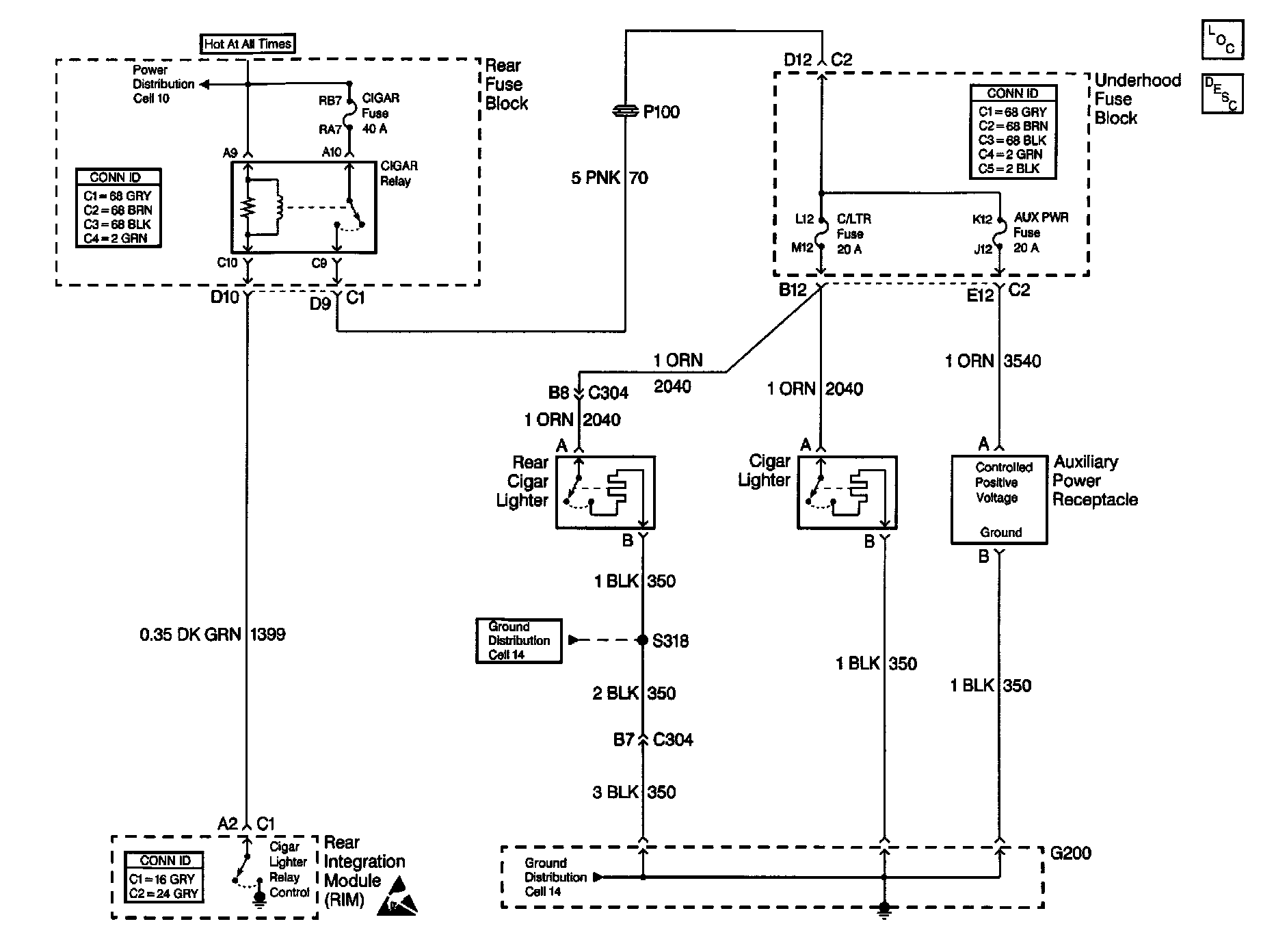Schematics By Circuit — 1999 Cadillac Seville SLS V84.6L VIN
