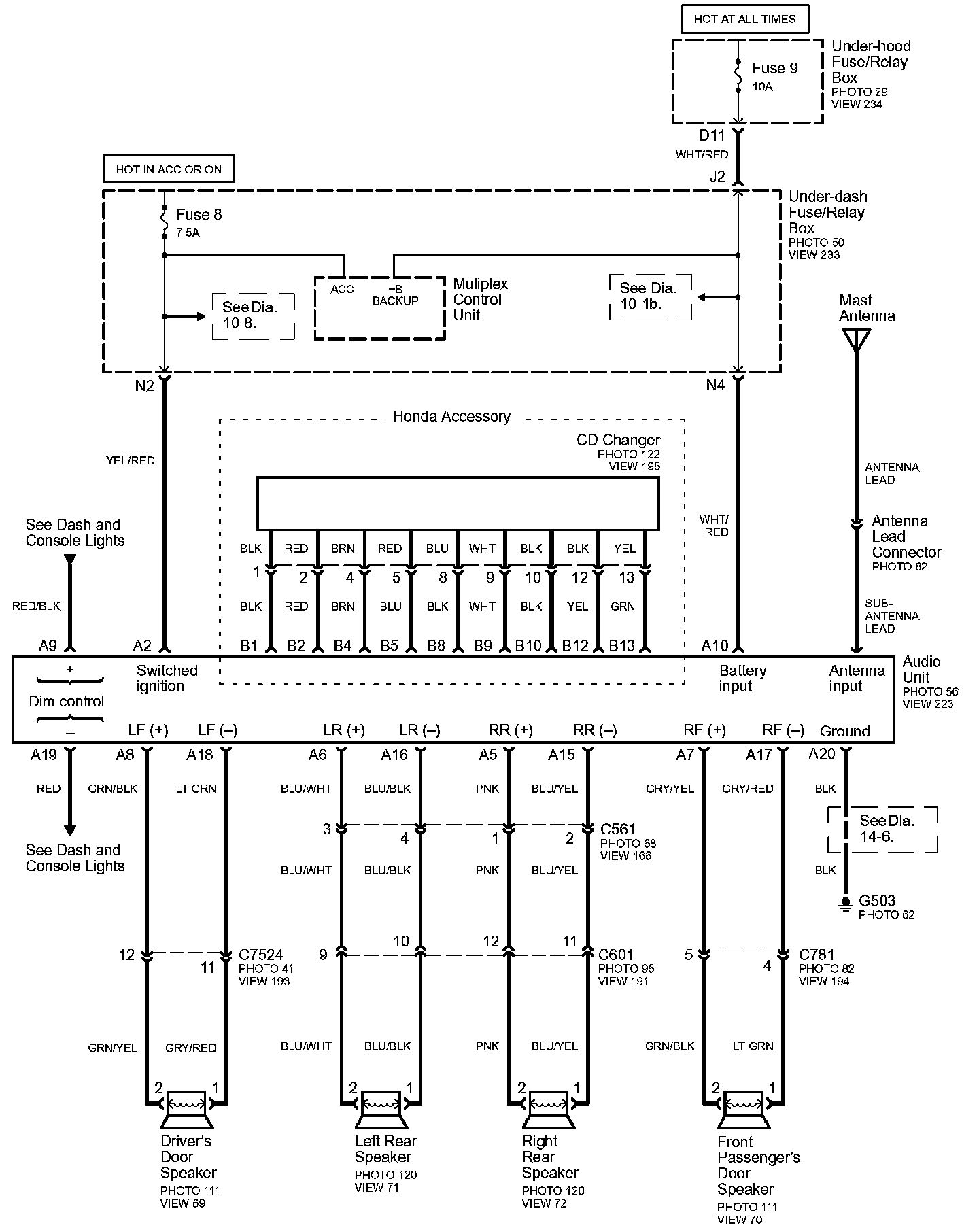 Wiring Diagrams — 2004 Honda Civic L41.3L Hybrid Service Manual