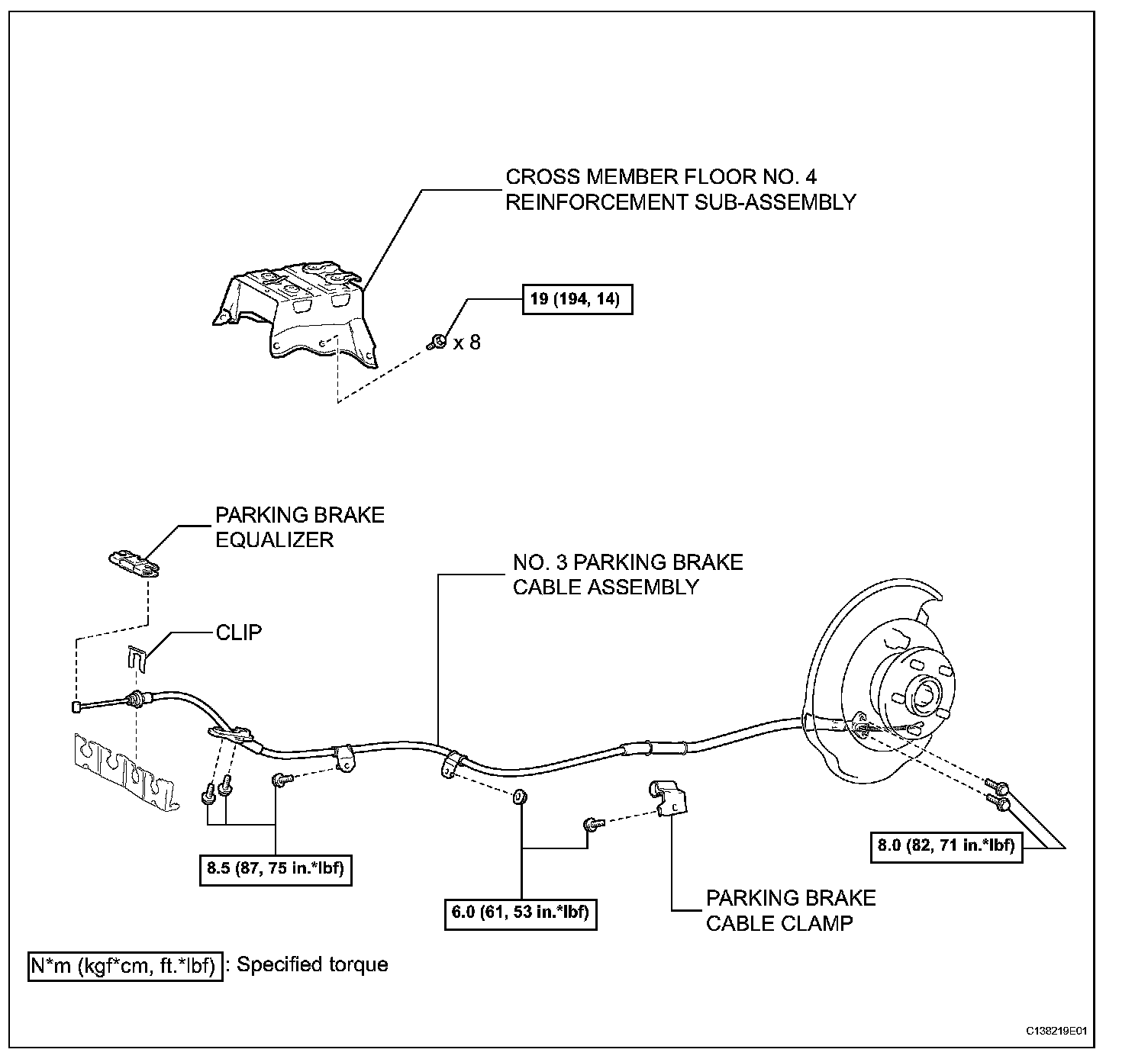 Parking Brake Cable Service and Repair — 2007 Lexus ES 350 V63.5L