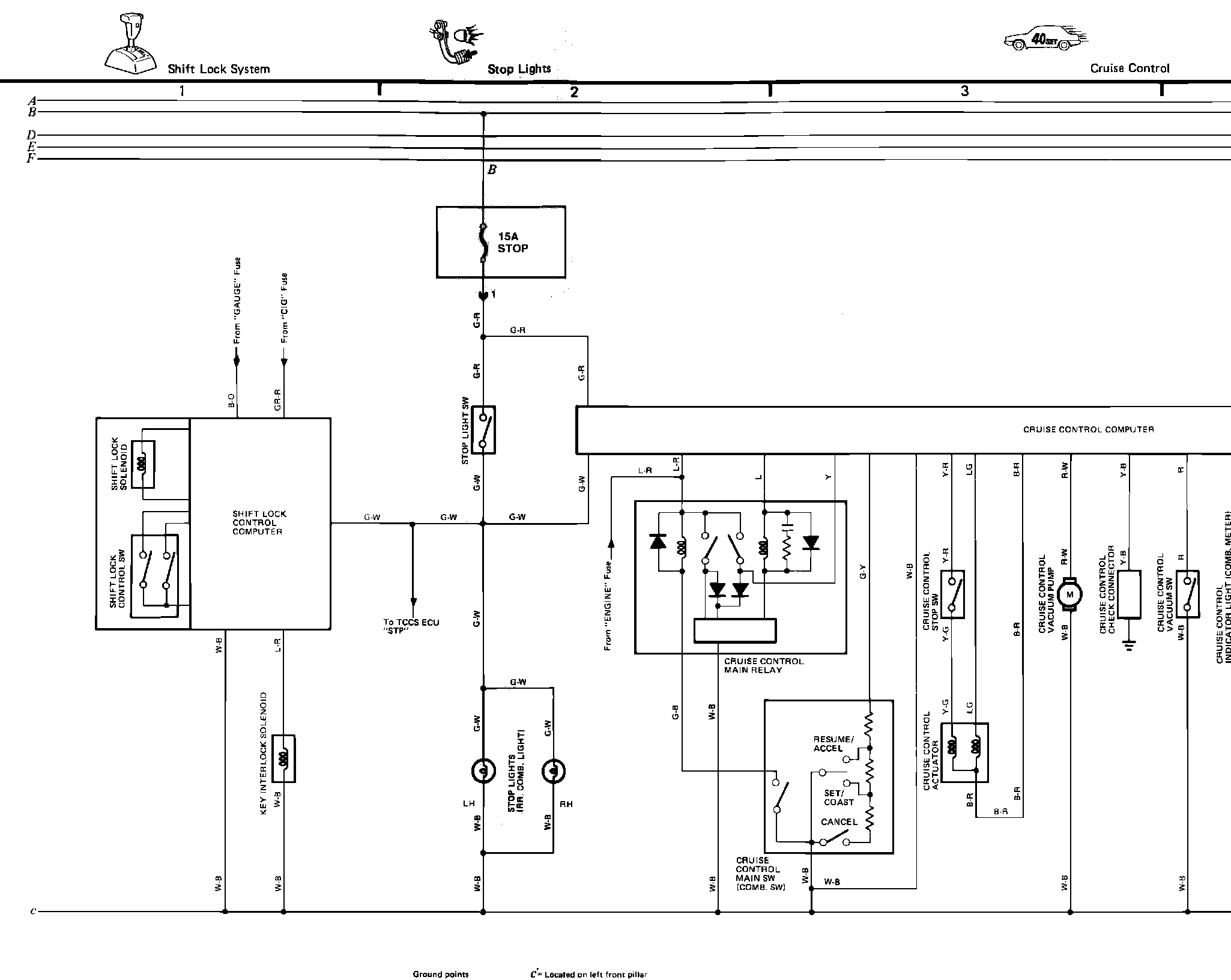 Power and Ground Distribution — 1989 Toyota Truck Pickup 4WD V6-180.5